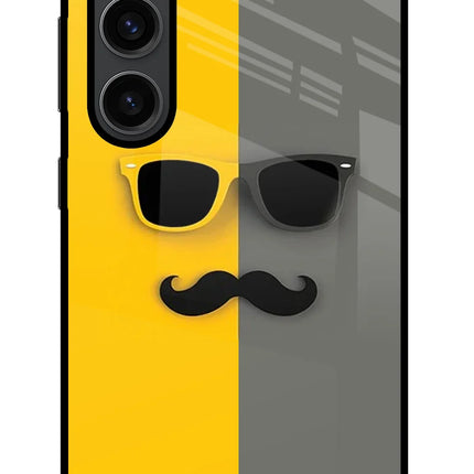 Sunglasses with Mustache Samsung S23 Plus Glass Case