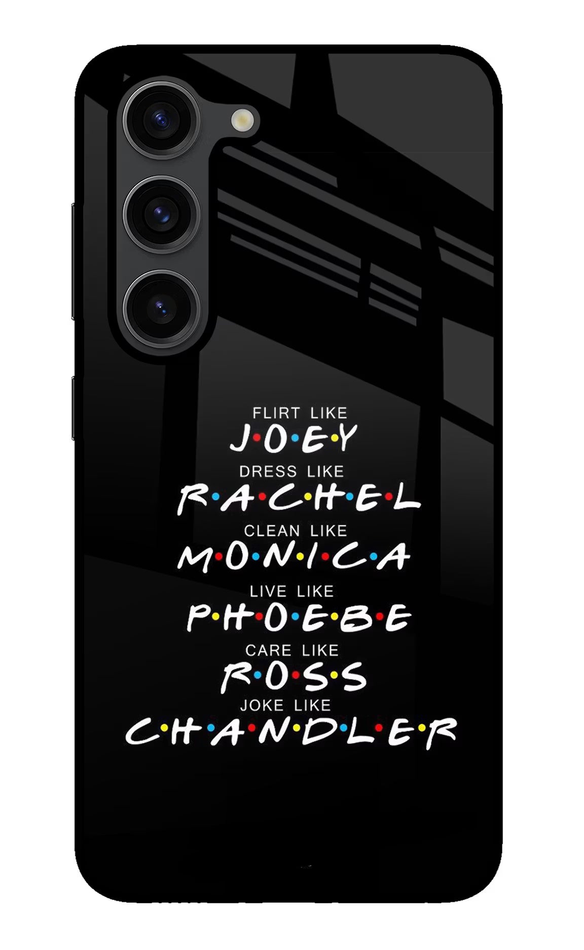 FRIENDS Character Samsung S23 Plus Glass Case Back Cover by Casekaro