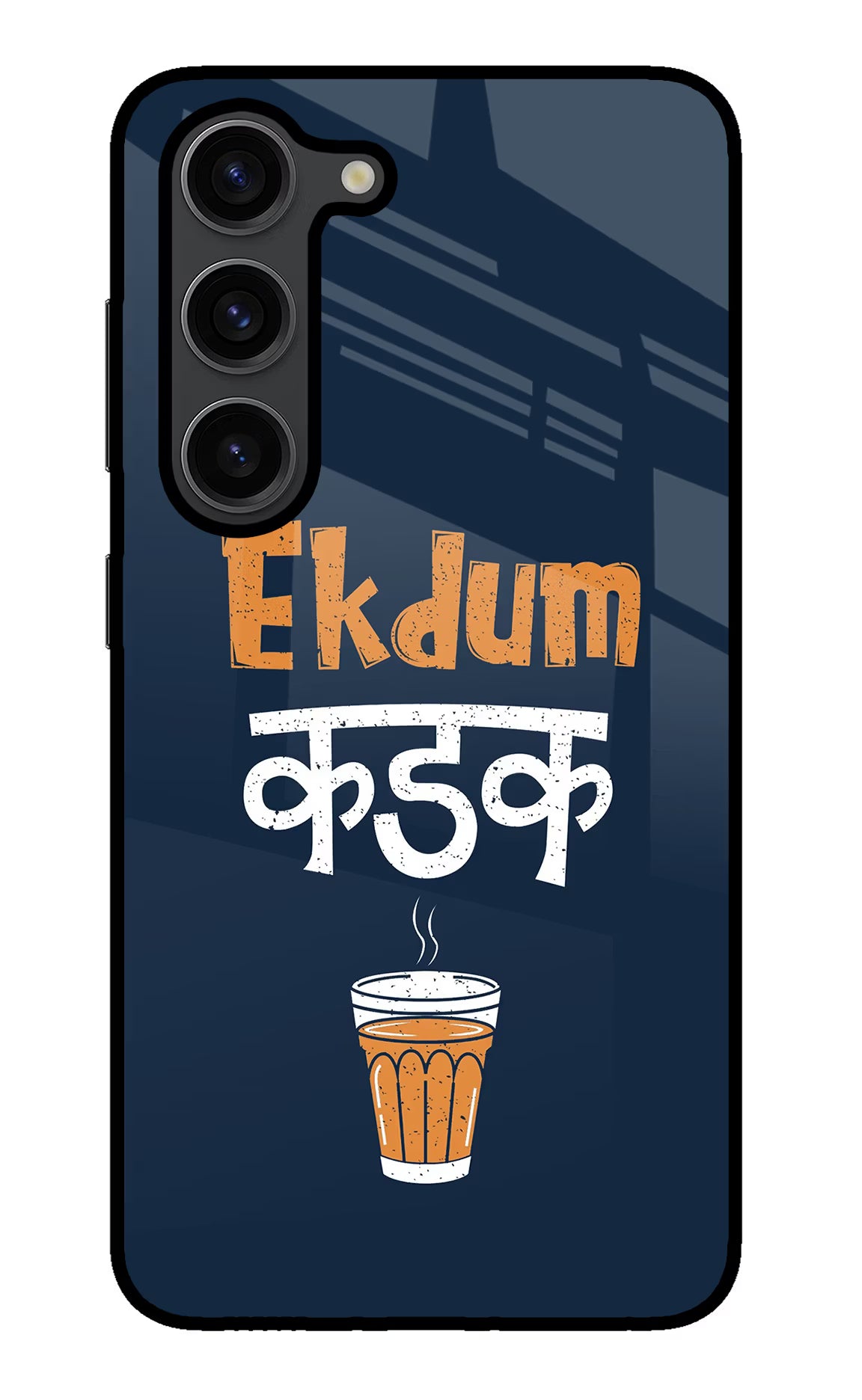 Ekdum Kadak Chai Samsung S23 Plus Glass Case Back Cover by Casekaro