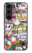 Sticker Bomb Samsung S23 Plus Glass Case