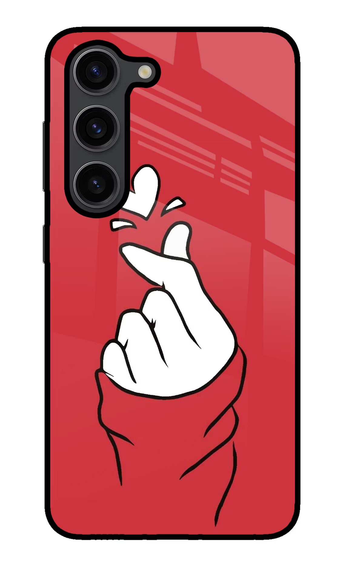 Korean Love Sign Samsung S23 Plus Glass Case Back Cover by Casekaro