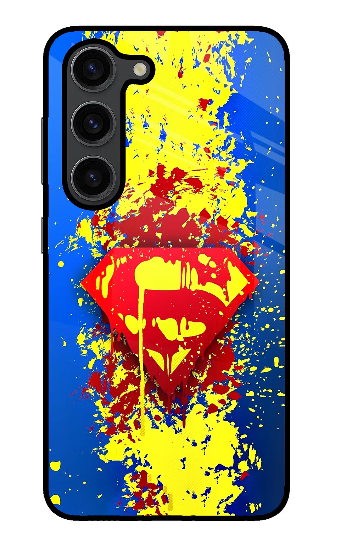 Superman logo Samsung S23 Plus Glass Case Back Cover by Casekaro