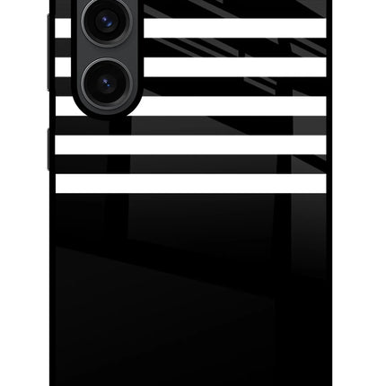 Black and White Print Samsung S23 Plus Glass Case