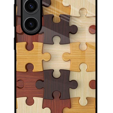 Wooden Puzzle Samsung S23 Plus Glass Case Back Cover by Casekaro