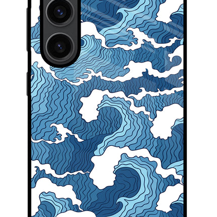 Blue Waves Samsung S23 Plus Glass Case Back Cover by Casekaro