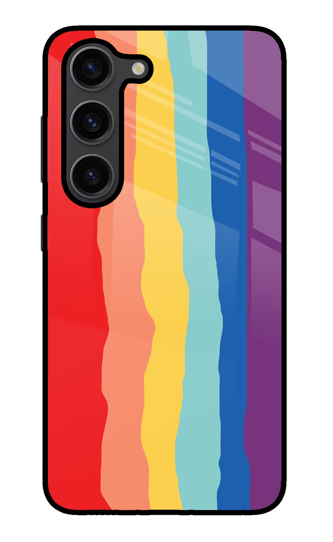 Rainbow Samsung S23 Plus Glass Case Back Cover by Casekaro