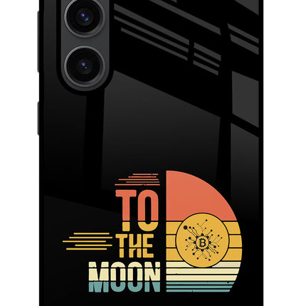 To the Moon Samsung S23 Plus Glass Case Back Cover by Casekaro