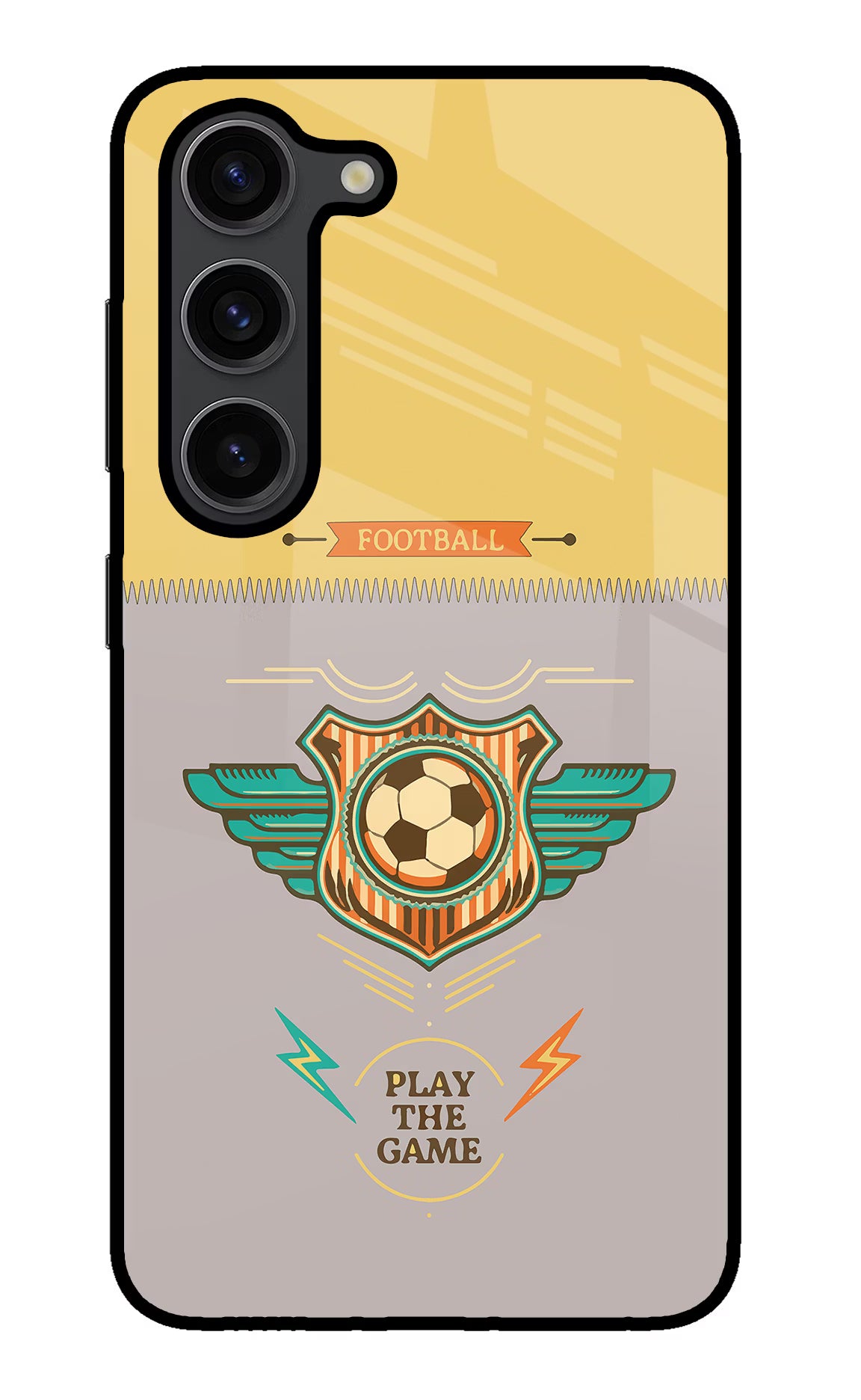 Football Samsung S23 Plus Glass Case Back Cover by Casekaro