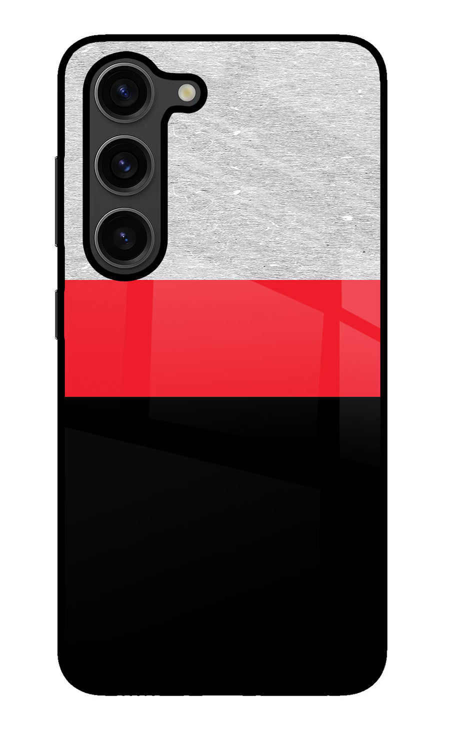 Tri Color Pattern Samsung S23 Plus Back Cover, Glass case