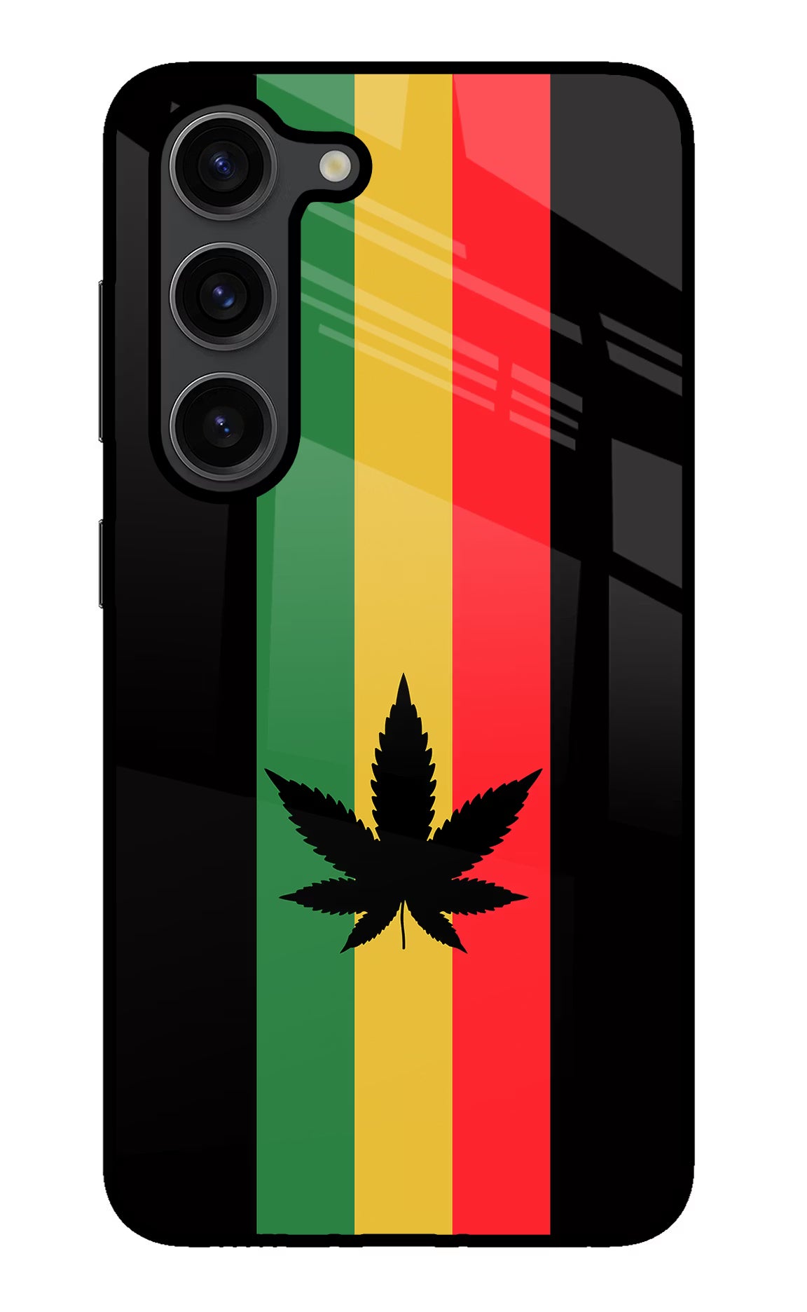 Weed Flag Samsung S23 Plus Glass Case Back Cover by Casekaro