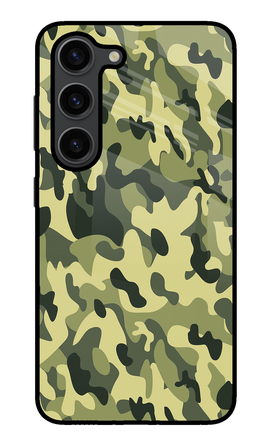 Camouflage Samsung S23 Plus Glass Case