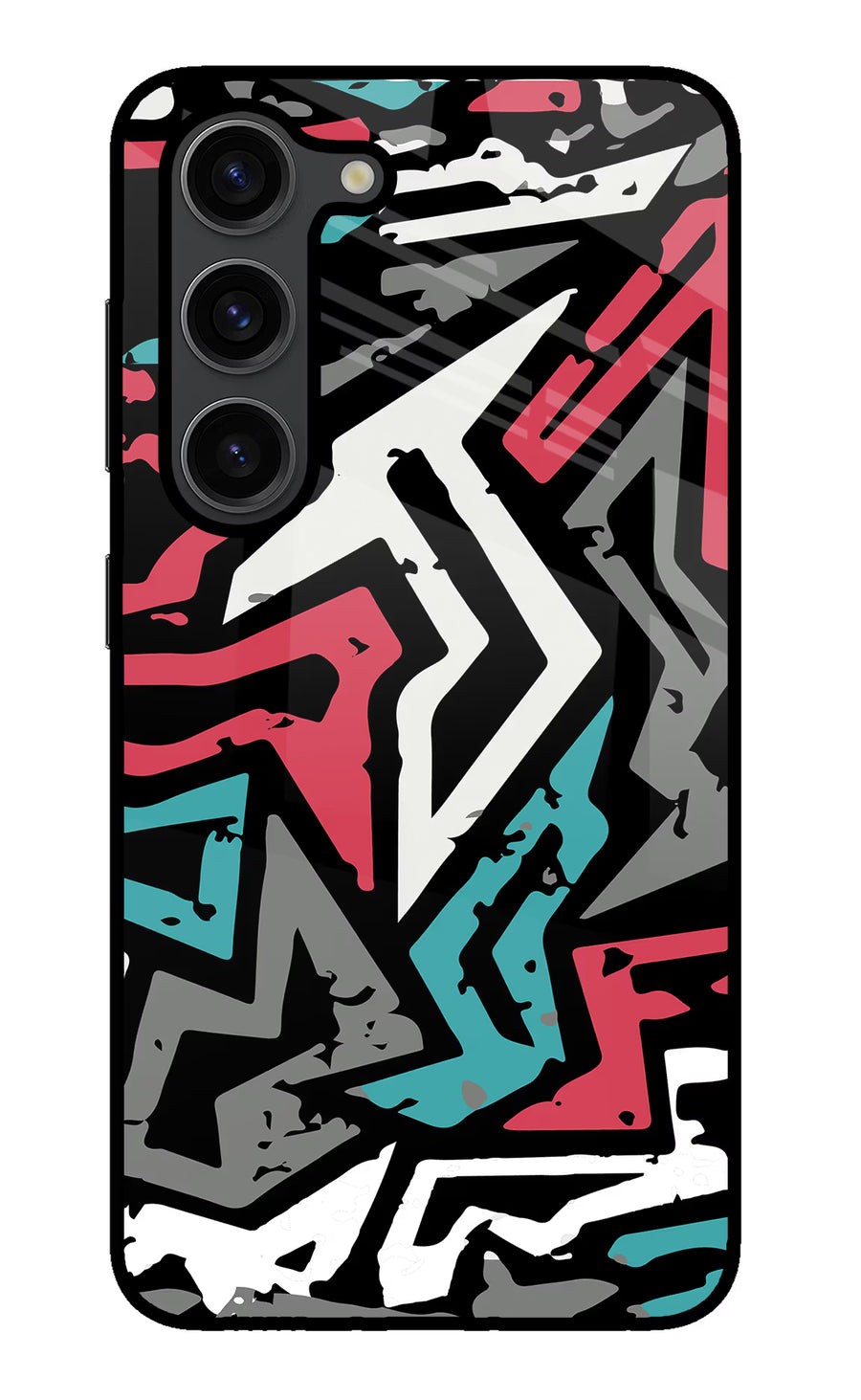 Geometric Graffiti Samsung S23 Plus Back Cover, Glass case