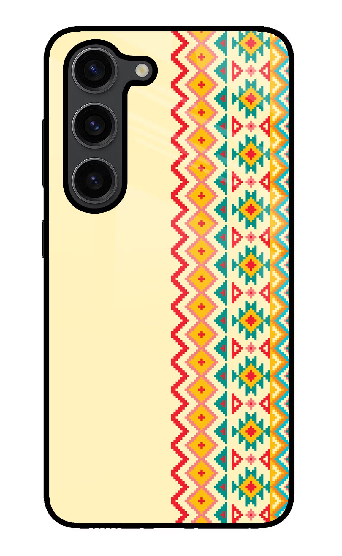 Ethnic Seamless Samsung S23 Plus Glass Case Back Cover by Casekaro