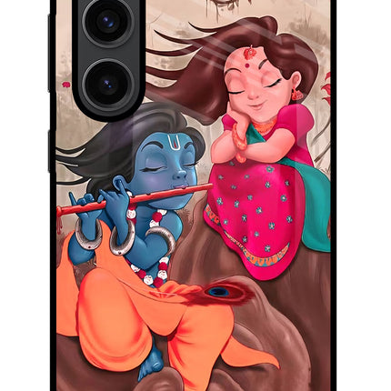 Radhe Krishna Samsung S23 Plus Glass Case Back Cover by Casekaro