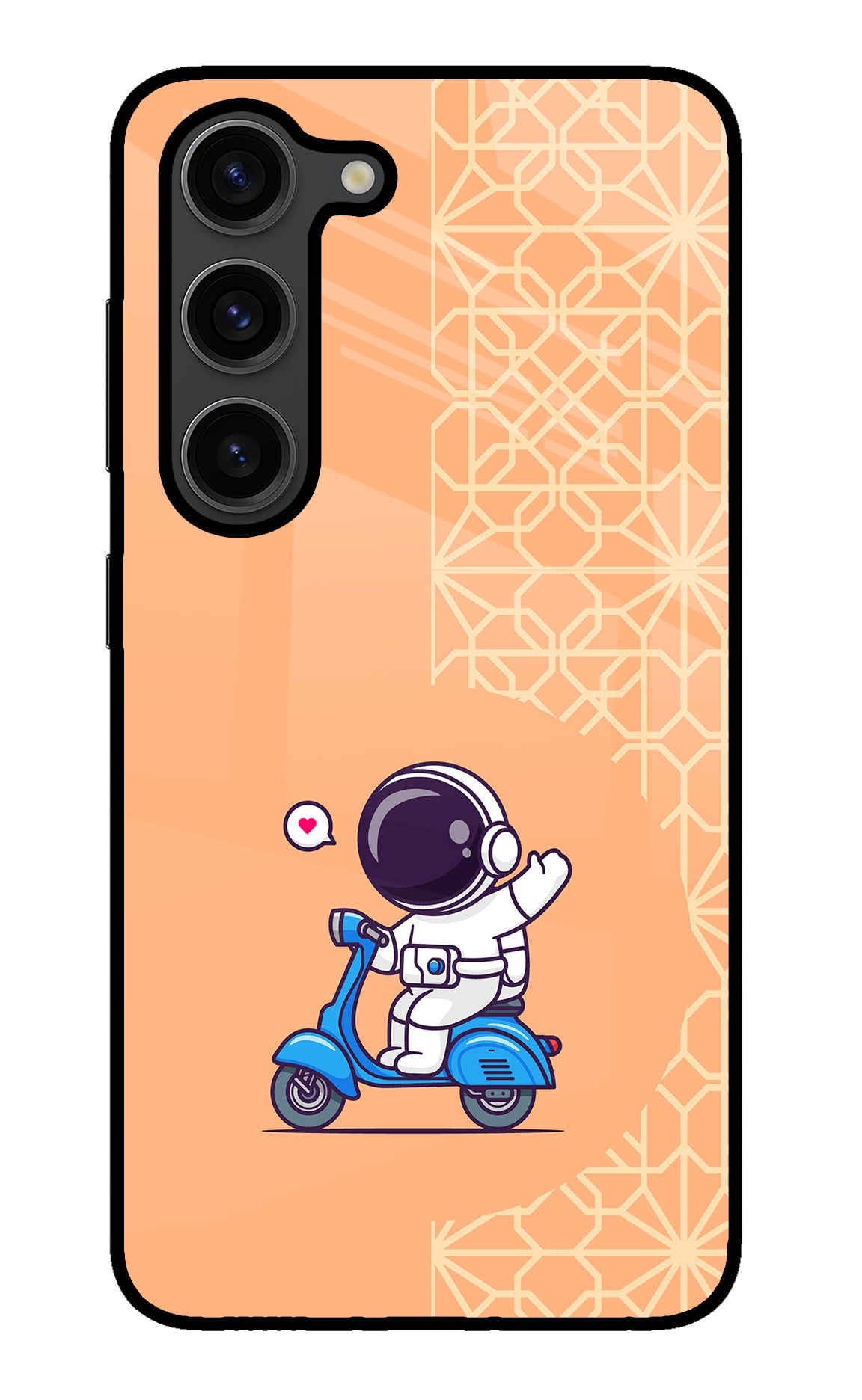 Cute Astronaut Riding Samsung S23 Plus Glass Case