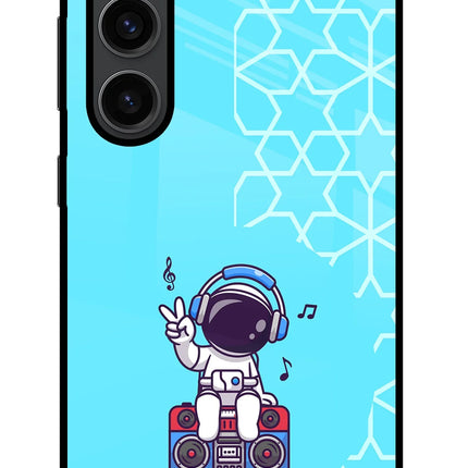 Cute Astronaut Chilling Samsung S23 Plus Glass Case