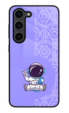 Cute Astronaut Chilling Samsung S23 Plus Glass Case