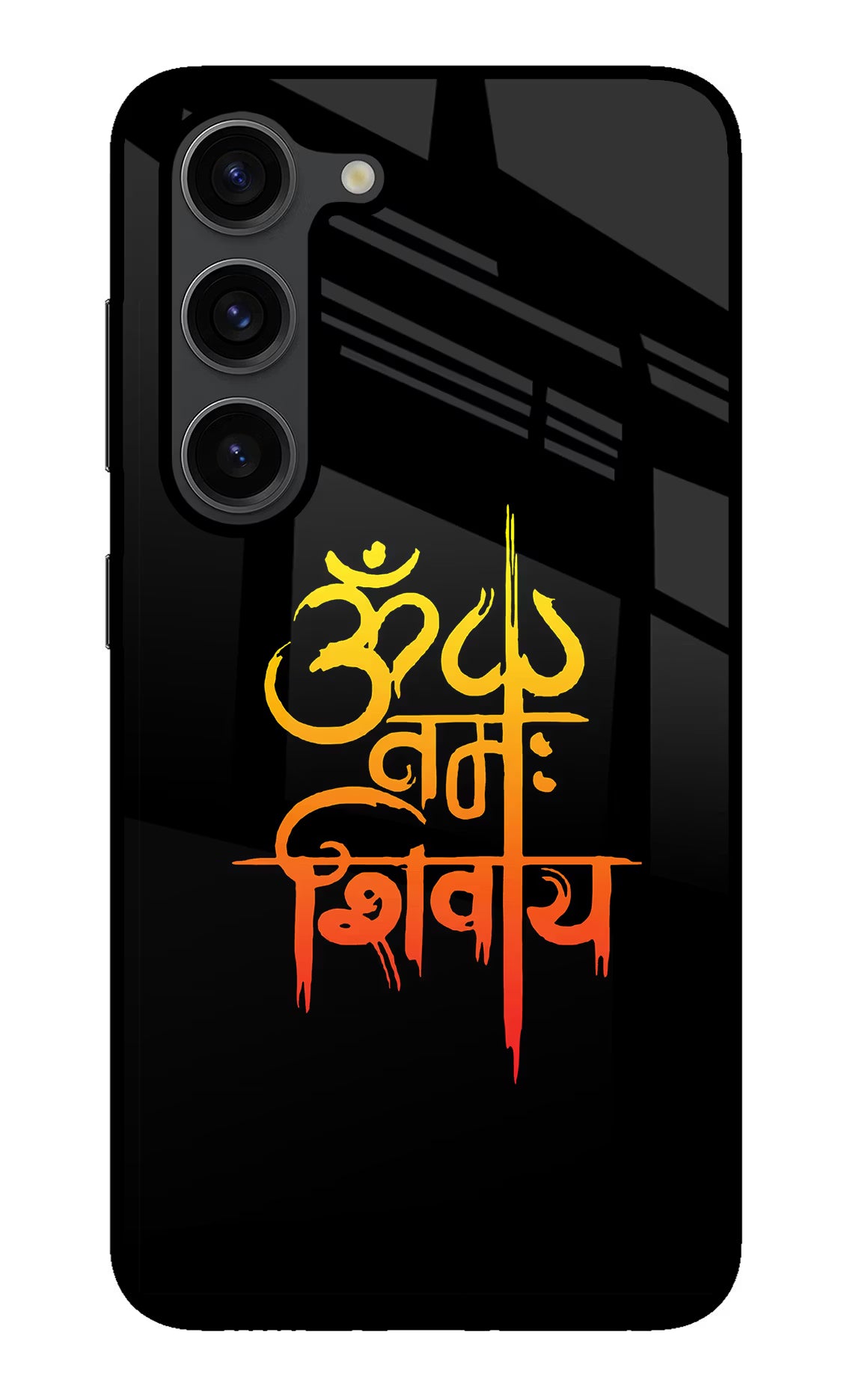 Om Namah Shivay Samsung S23 Plus Glass Case Back Cover by Casekaro