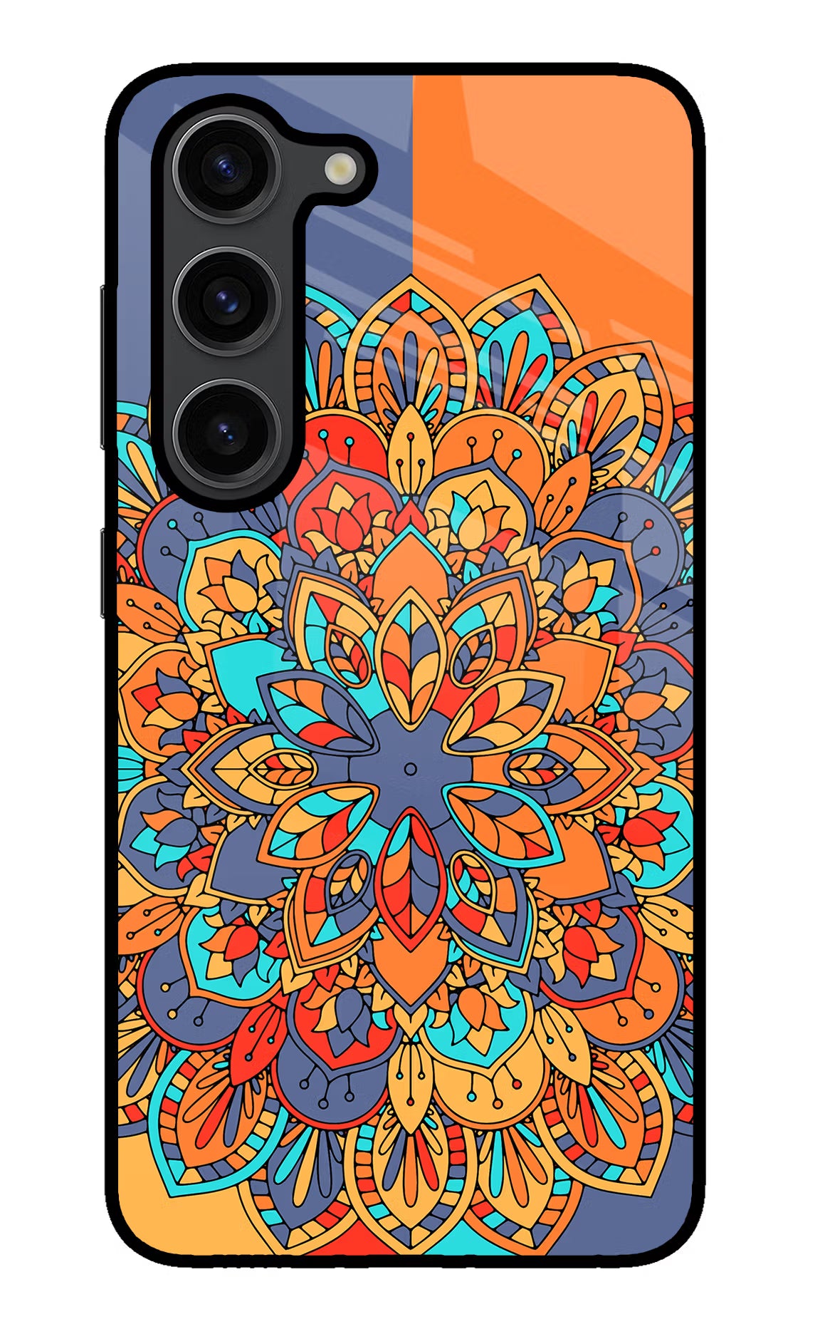 Color Mandala Samsung S23 Plus Glass Case Back Cover by Casekaro
