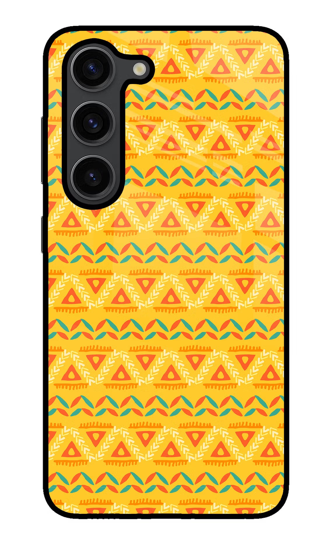 Tribal Pattern Samsung S23 Plus Glass Case Back Cover by Casekaro