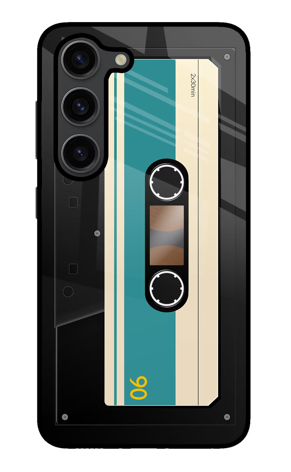 Cassette Samsung S23 Plus Glass Case Back Cover by Casekaro