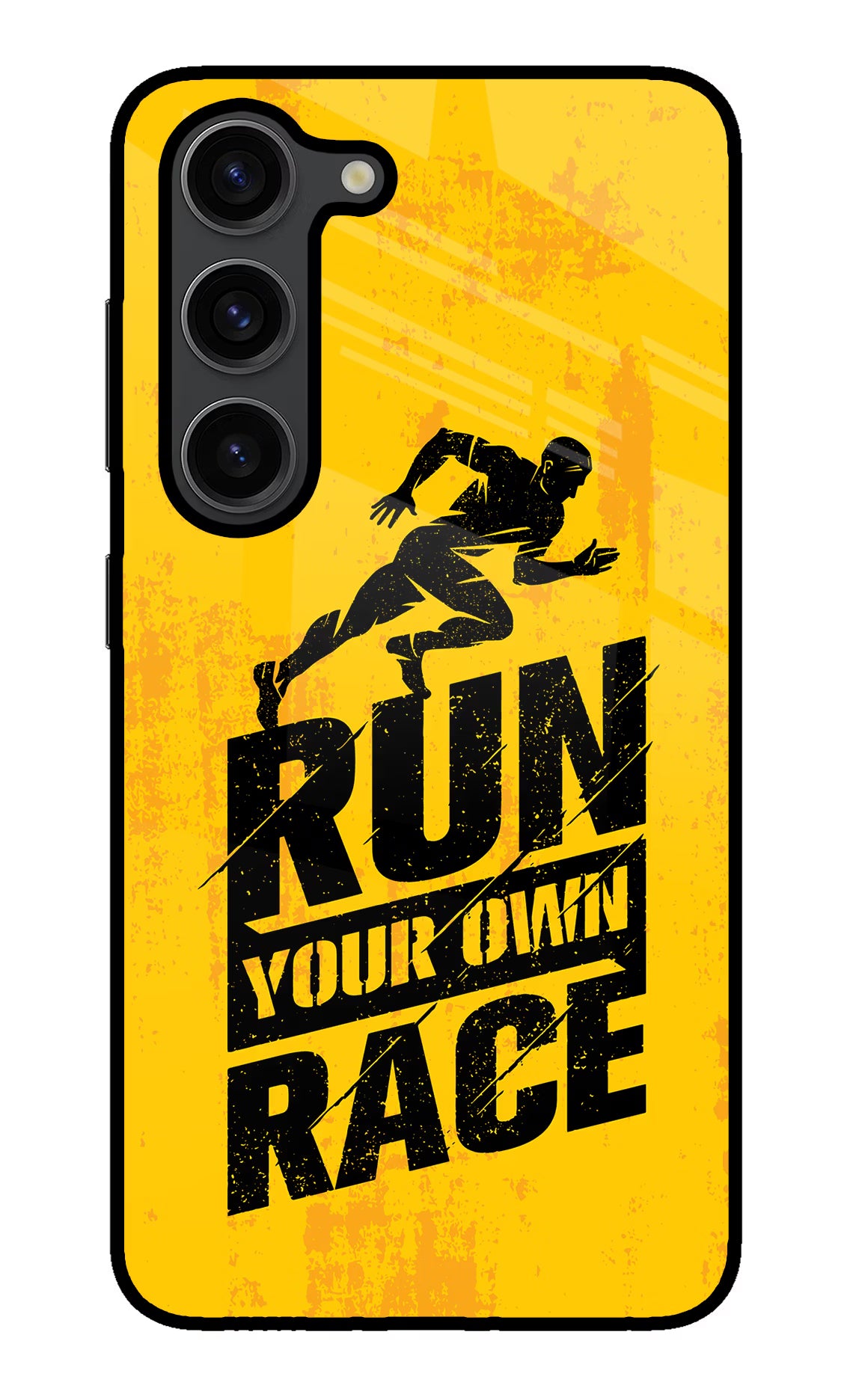 Run Your Own Race Samsung S23 Plus Glass Case Back Cover by Casekaro