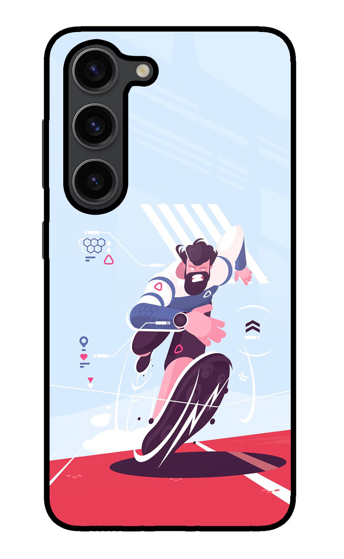 Run Pro Samsung S23 Plus Glass Case Back Cover by Casekaro