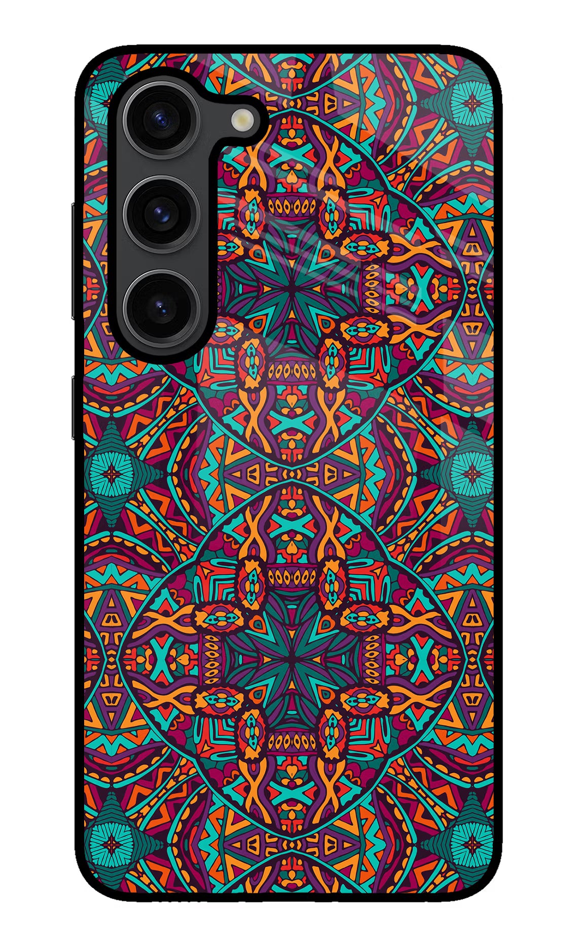 Colour Mandala Samsung S23 Plus Glass Case Back Cover by Casekaro