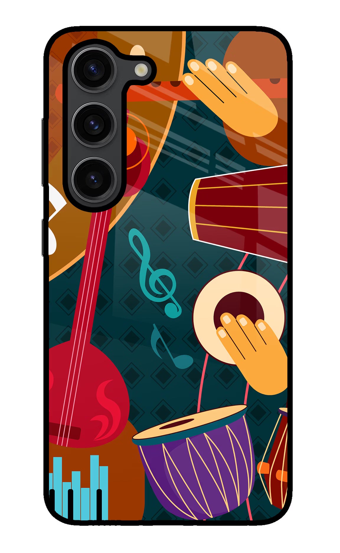 Music Instrument Samsung S23 Plus Glass Case Back Cover by Casekaro
