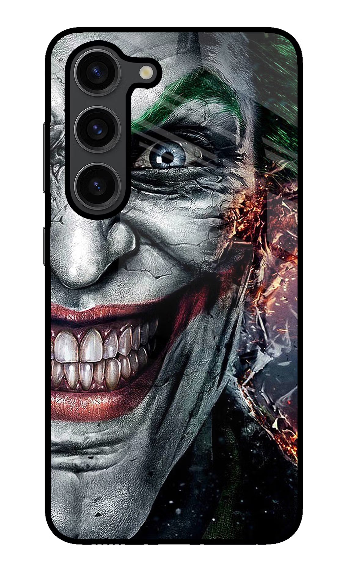 Joker Cam Samsung S23 Plus Glass Case Back Cover by Casekaro
