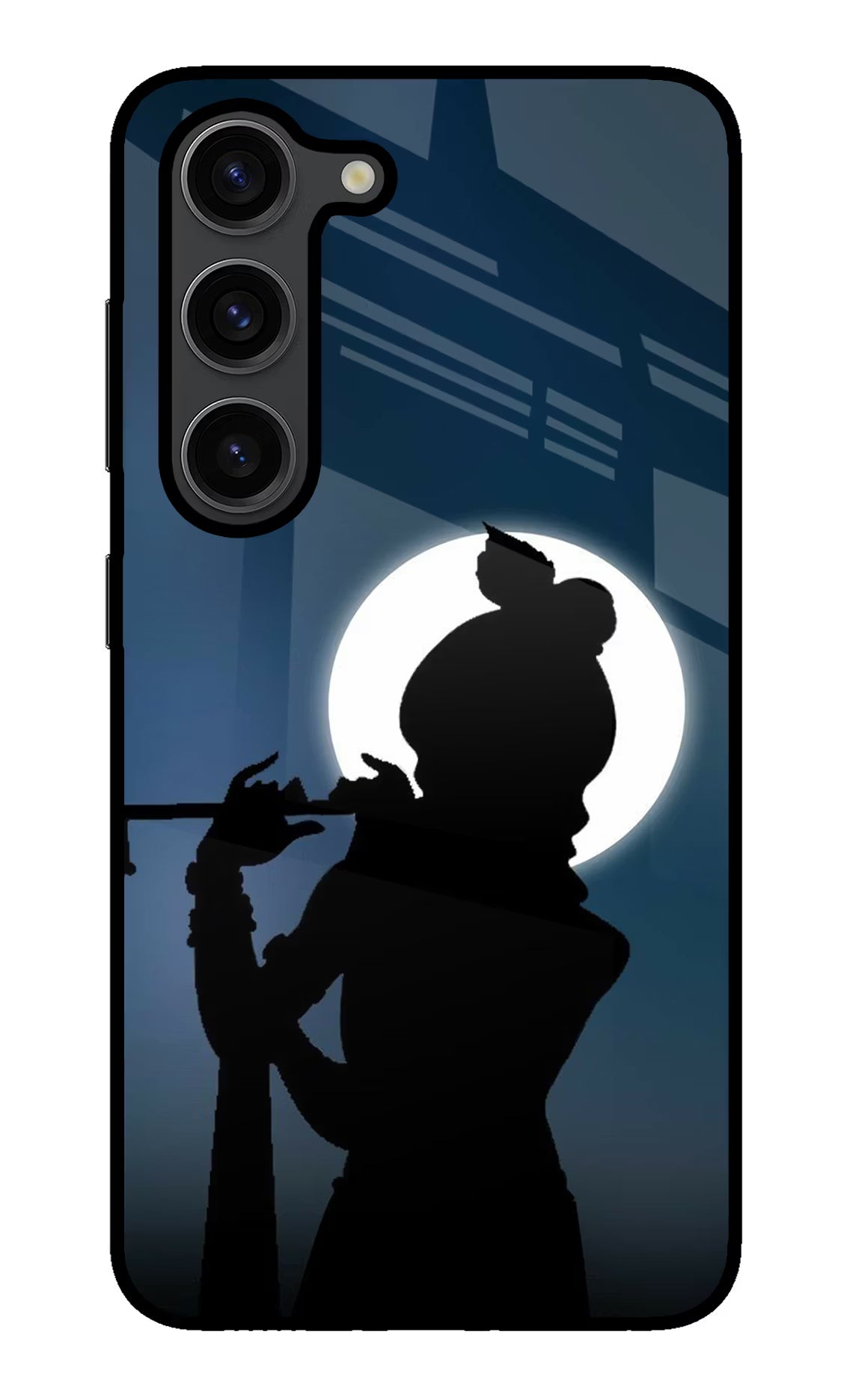Shri Krishna Silhouette Samsung S23 Plus Glass Case Back Cover by Casekaro