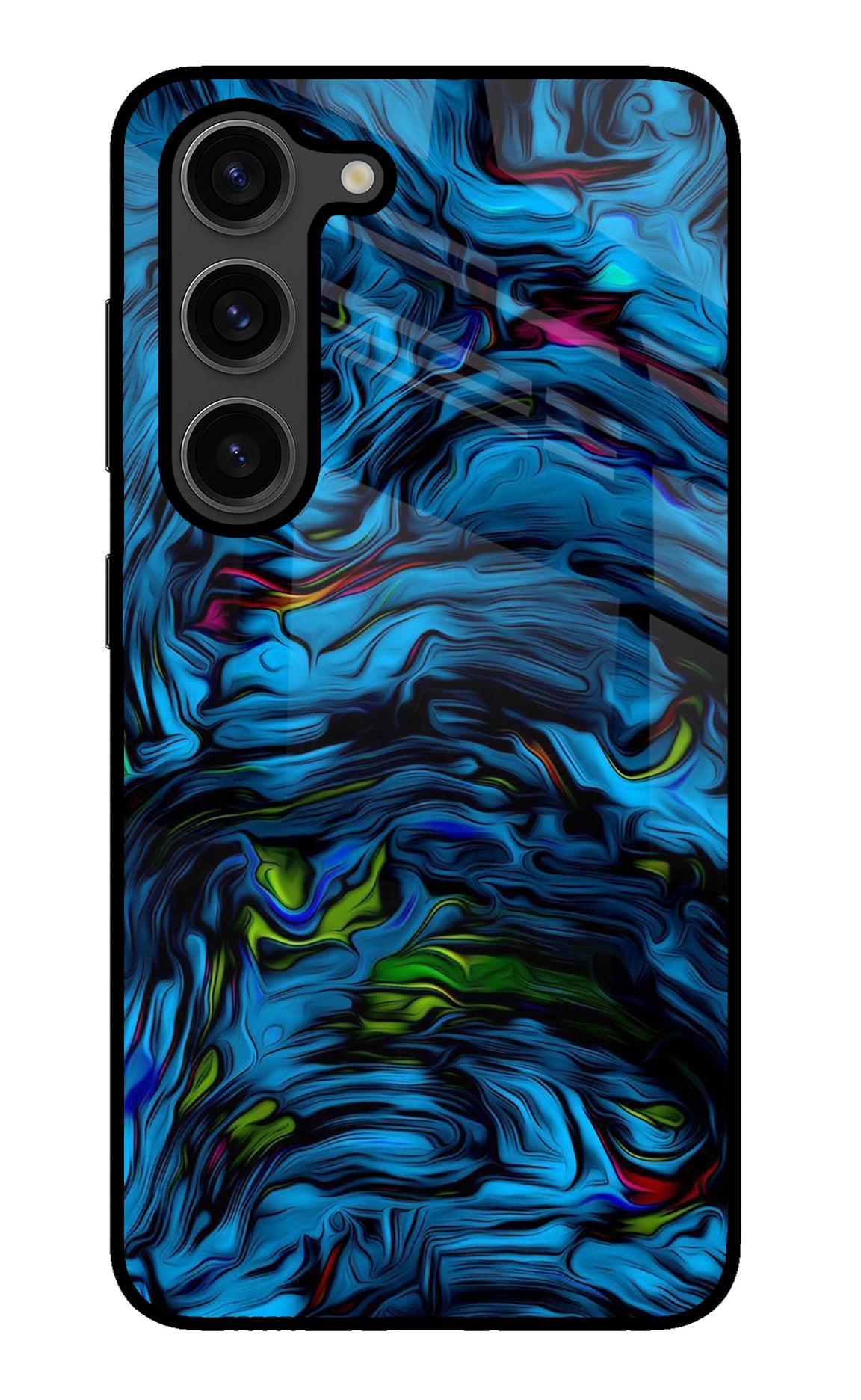 Dark Blue Abstract Samsung S23 Plus Glass Case