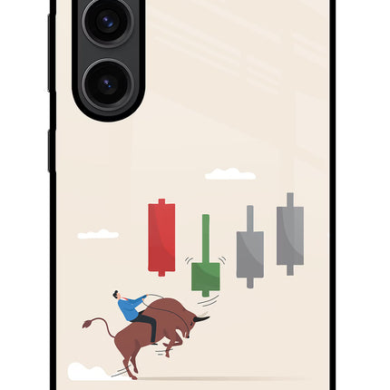 Bull Trading Momentum Samsung S23 Plus Glass Case Back Cover by Casekaro