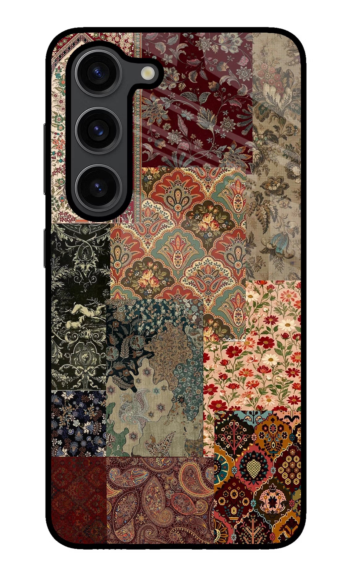 Desi Print Samsung S23 Plus Glass Case Back Cover by Casekaro