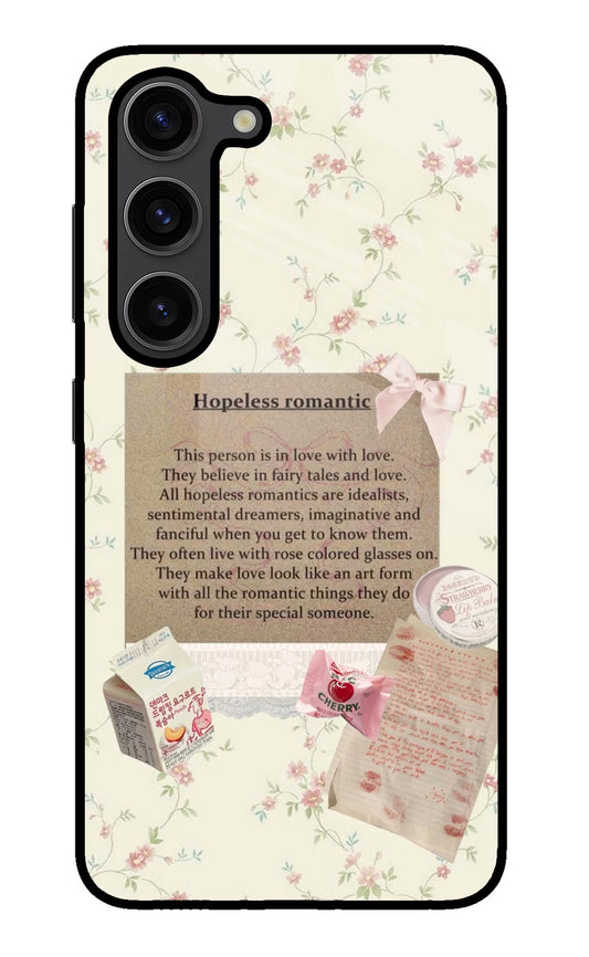 Hopeless Romantic Samsung S23 Plus Glass Case