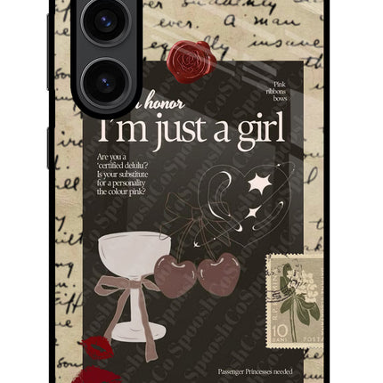 I am just a girl Samsung S23 Plus Glass Case