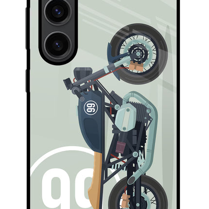 Classic Cafe Racer 99 Samsung S23 Plus Glass Case Back Cover by Casekaro