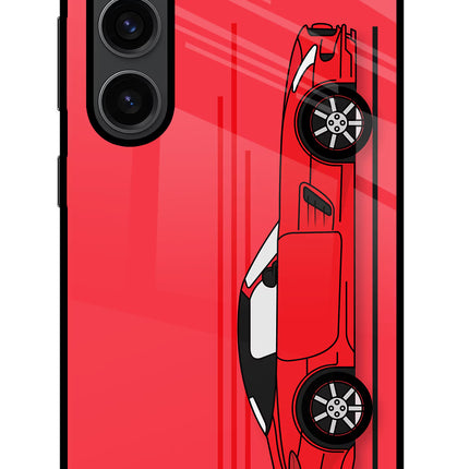 Red Velocity Samsung S23 Plus Glass Case Back Cover by Casekaro