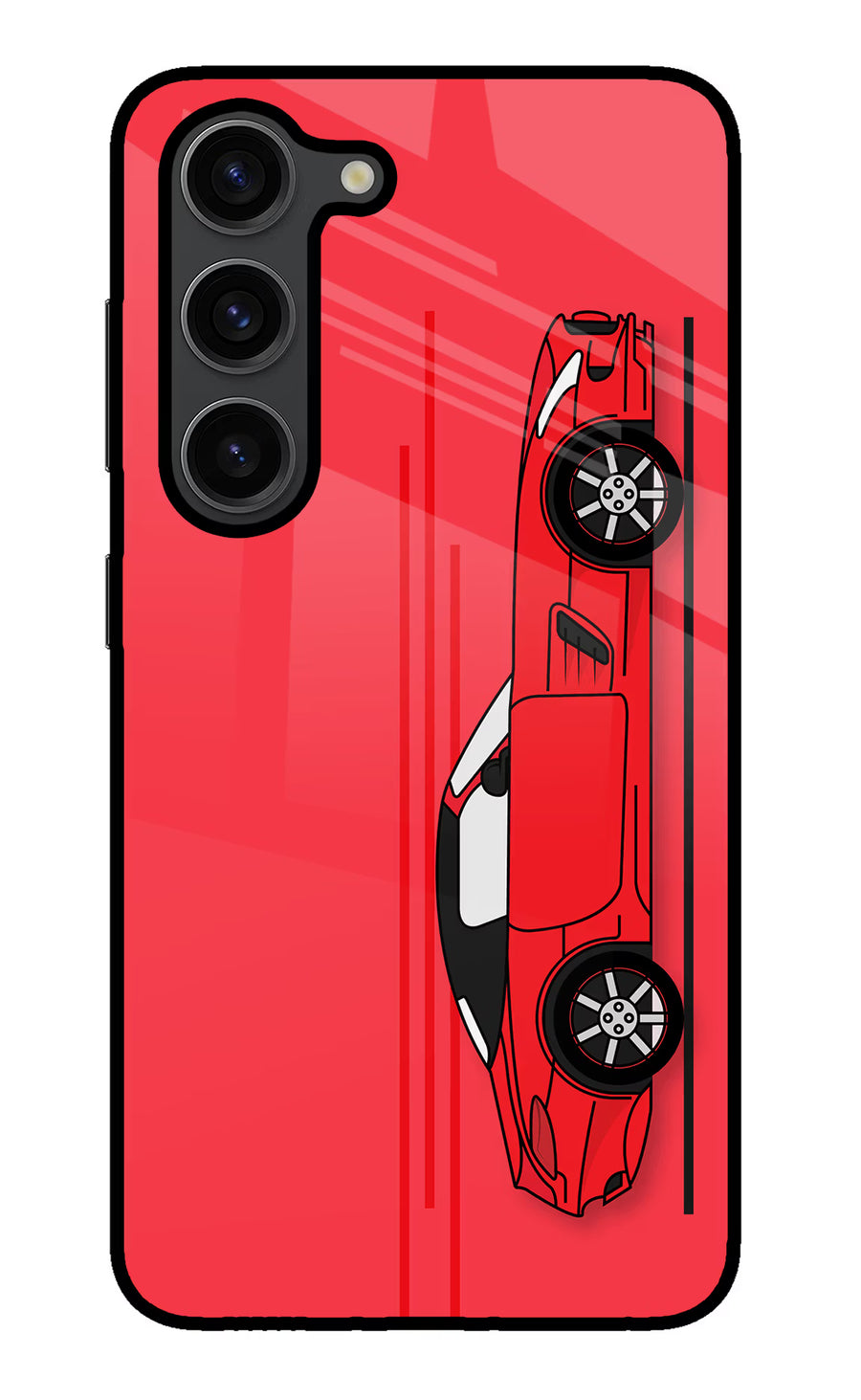 Red Velocity Samsung S23 Plus Back Cover, Glass case