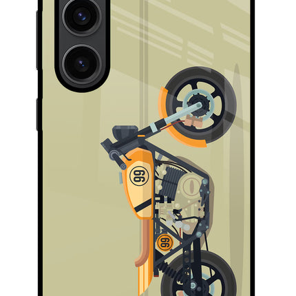 Vertical Speedster Samsung S23 Plus Glass Case Back Cover by Casekaro