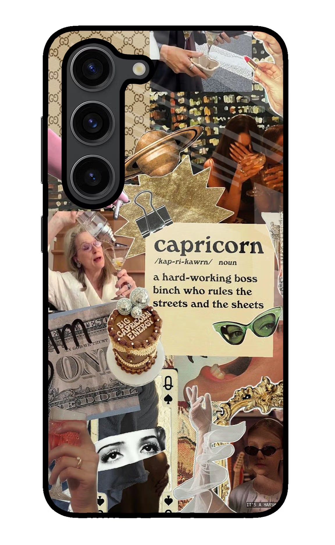 Capricorn Zodiac Samsung S23 Plus Glass Case Back Cover by Casekaro