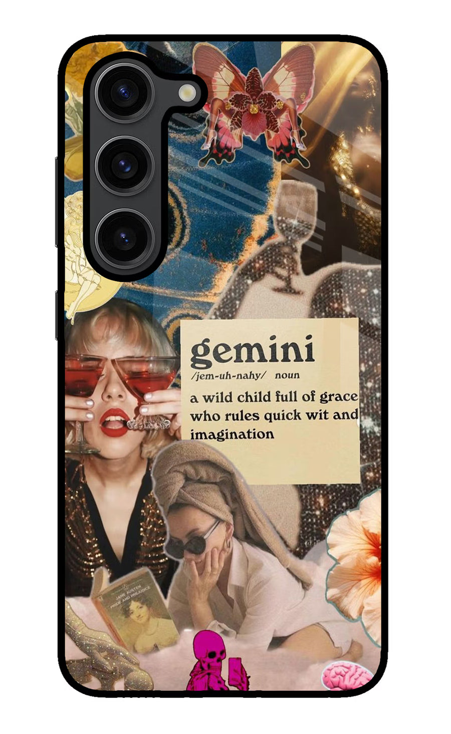 Gemini Zodiac Samsung S23 Plus Back Cover, Glass case