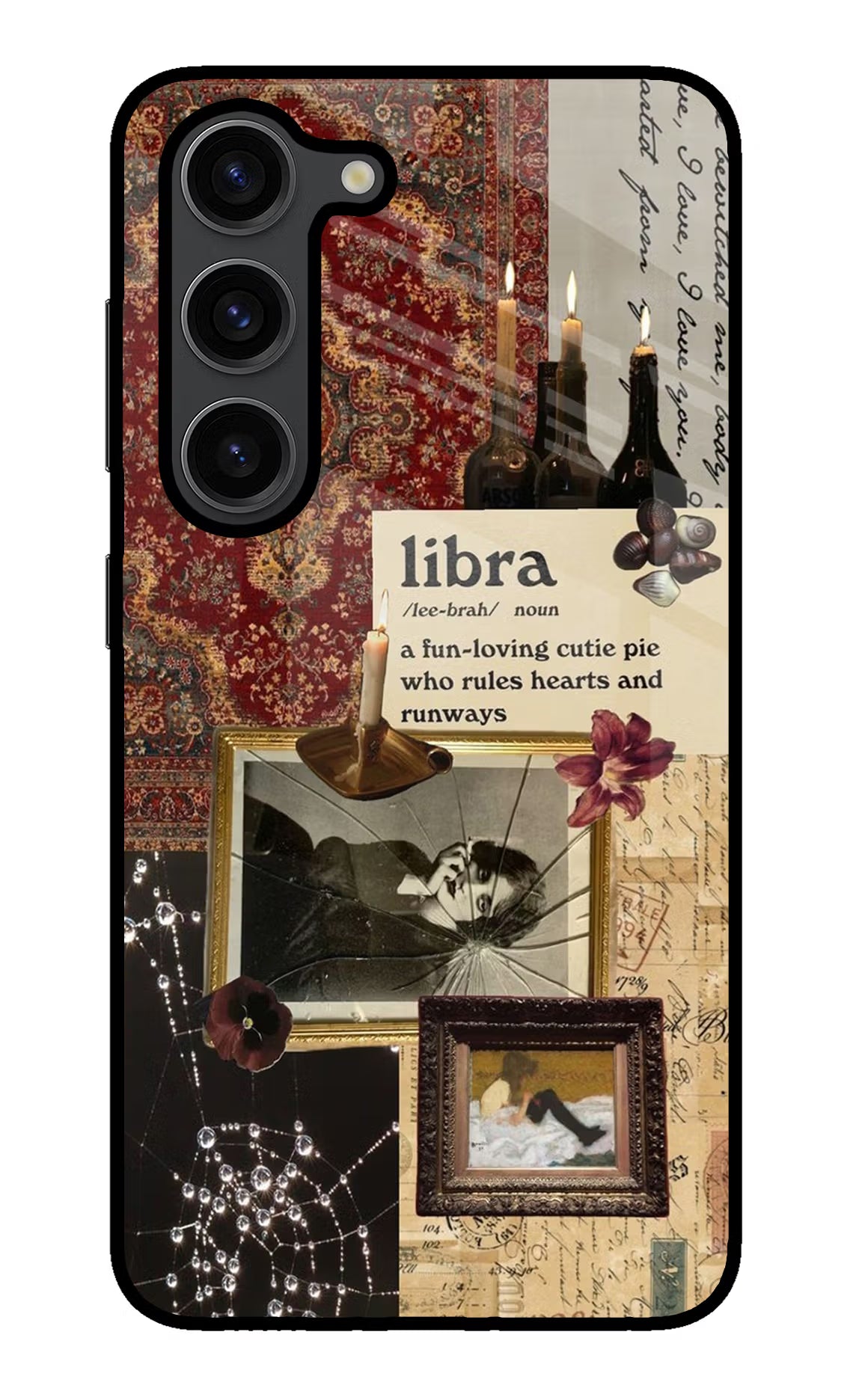 Libra Zodiac Samsung S23 Plus Glass Case Back Cover by Casekaro