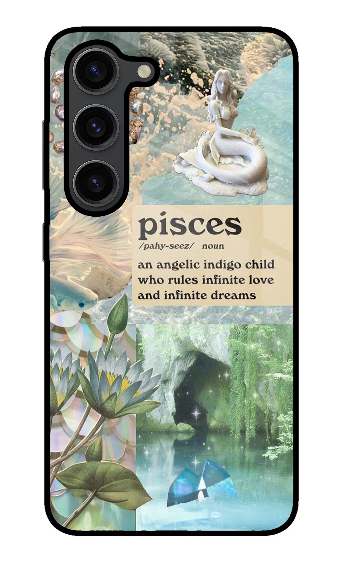 Pisces Zodiac Samsung S23 Plus Glass Case Back Cover by Casekaro