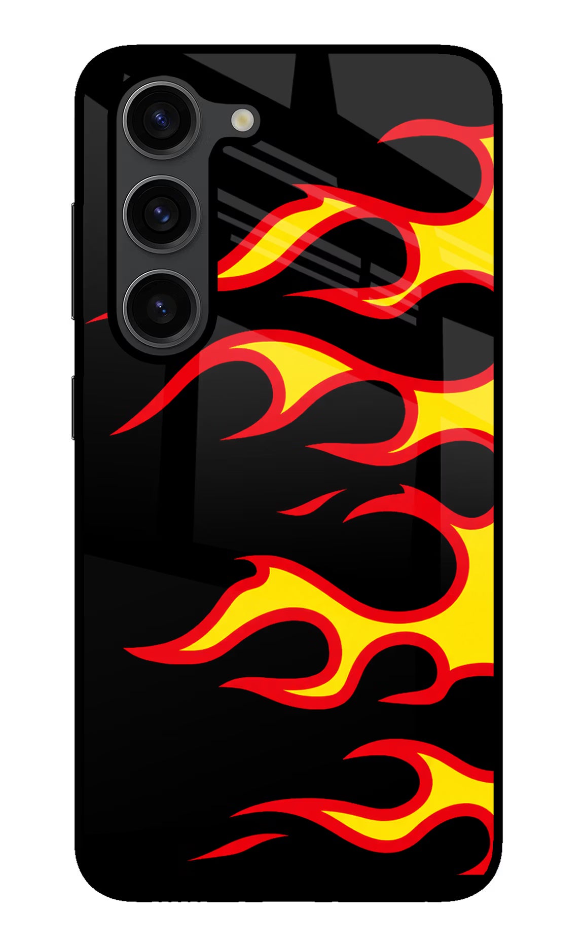 Side Sweep Flames Samsung S23 Plus Glass Case