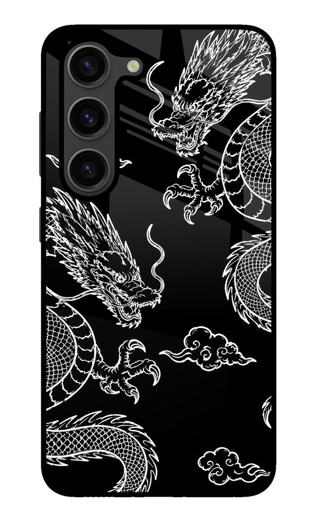 Twin Dragons Samsung S23 Plus Glass Case