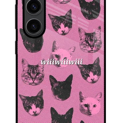 Pink Cats Samsung S23 Plus Glass Case