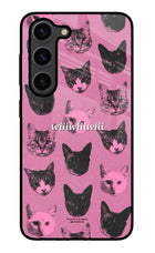 Pink Cats Samsung S23 Plus Glass Case