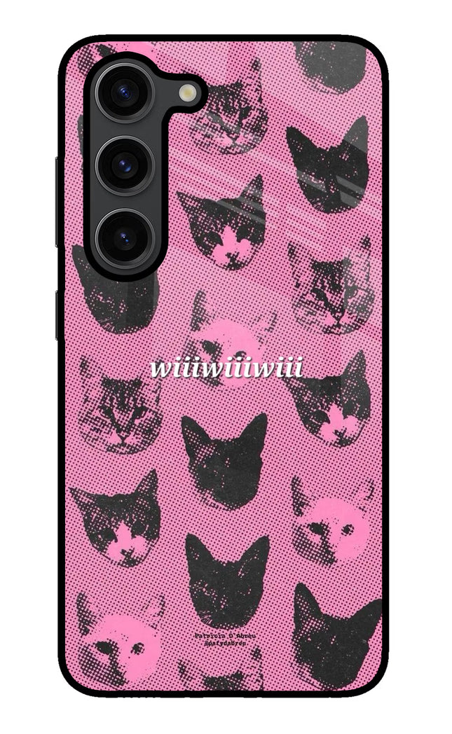 Pink Cats Samsung S23 Plus Glass Case