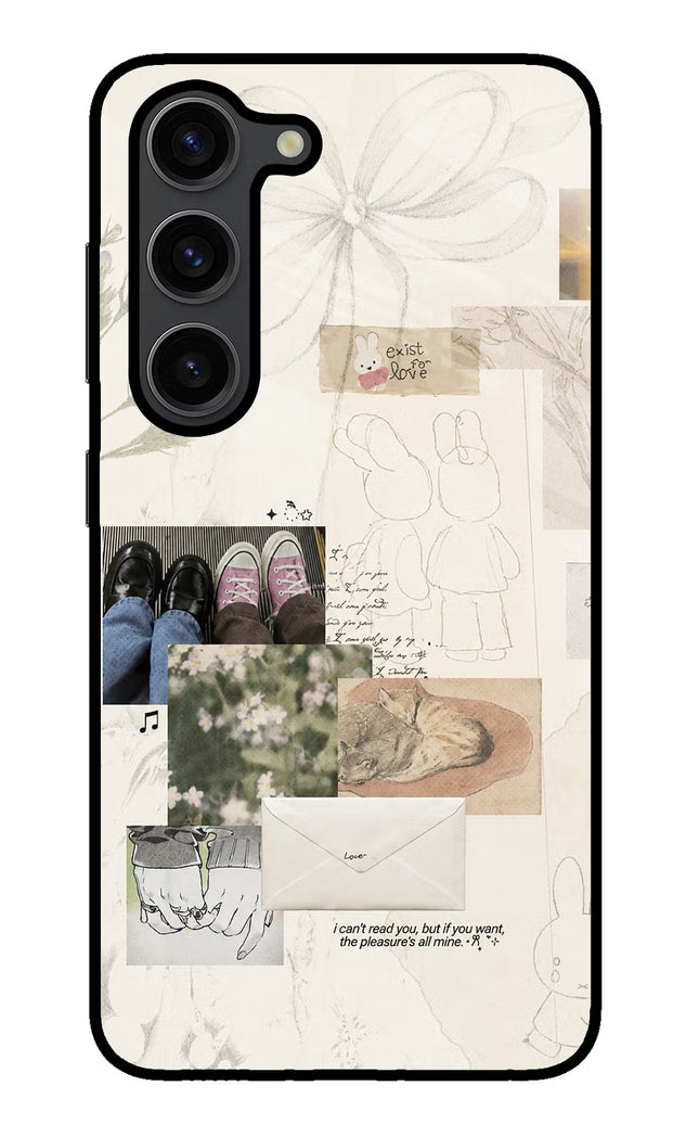 Soft Aesthetic Samsung S23 Plus Glass Case